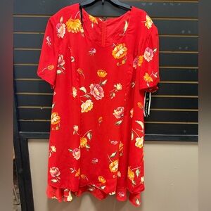 Olivia Rose Red Floral Dress NWT Size 24W